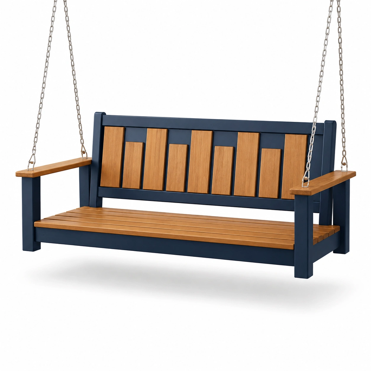 Schaukelbank aus Stahl und Polywood Blau/Braun 150cm-frandelia