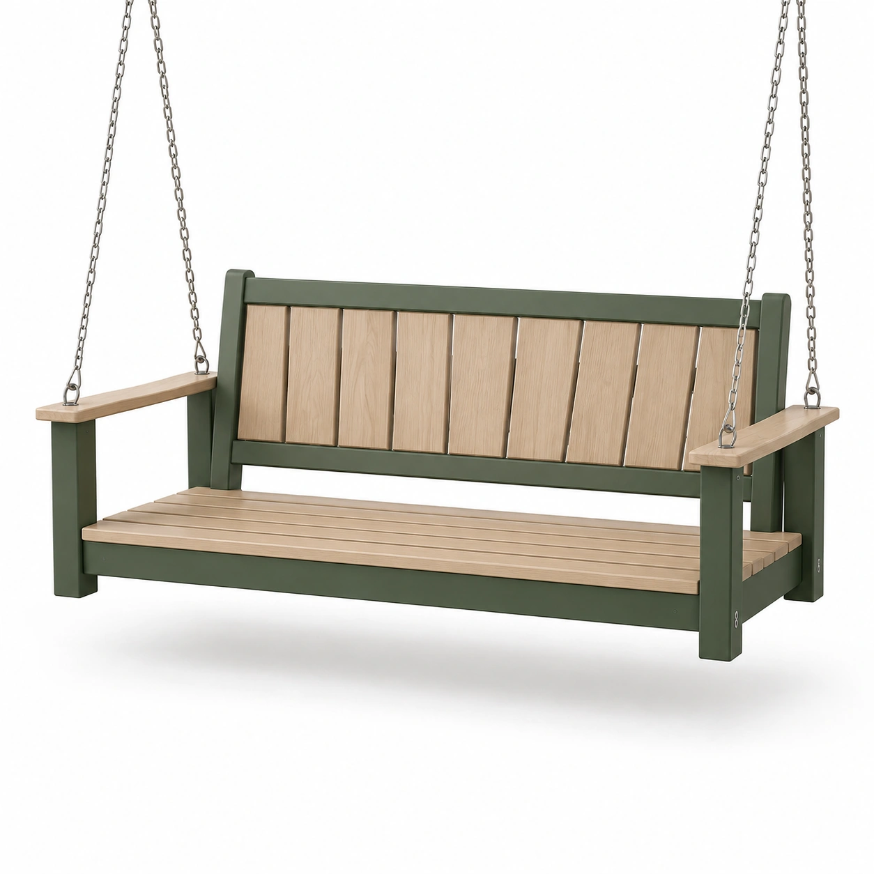 Outdoor-Hängeschaukelbank aus Holz und Metall, 150 cm-frandelia