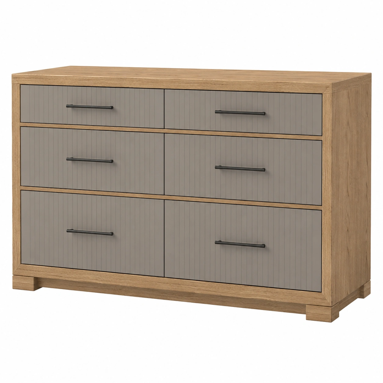 Kommode mit 6 Schubladen Holz/Grau MDF 110x85x45 cm-frandelia