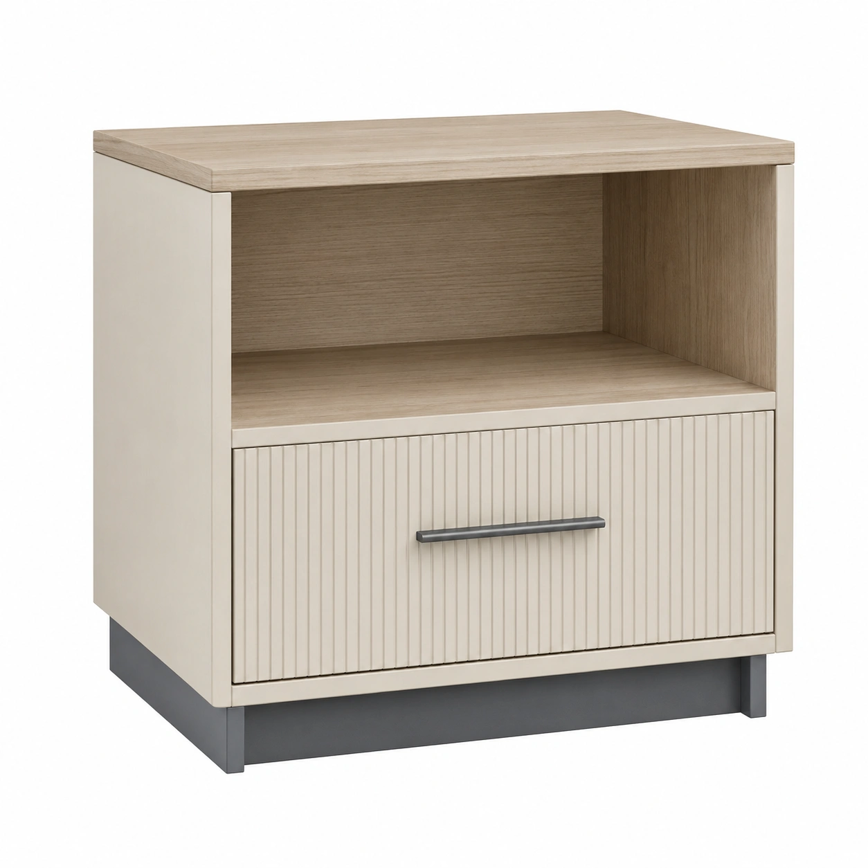 Nachttisch MDF mit Schublade Beige/Grau-frandelia