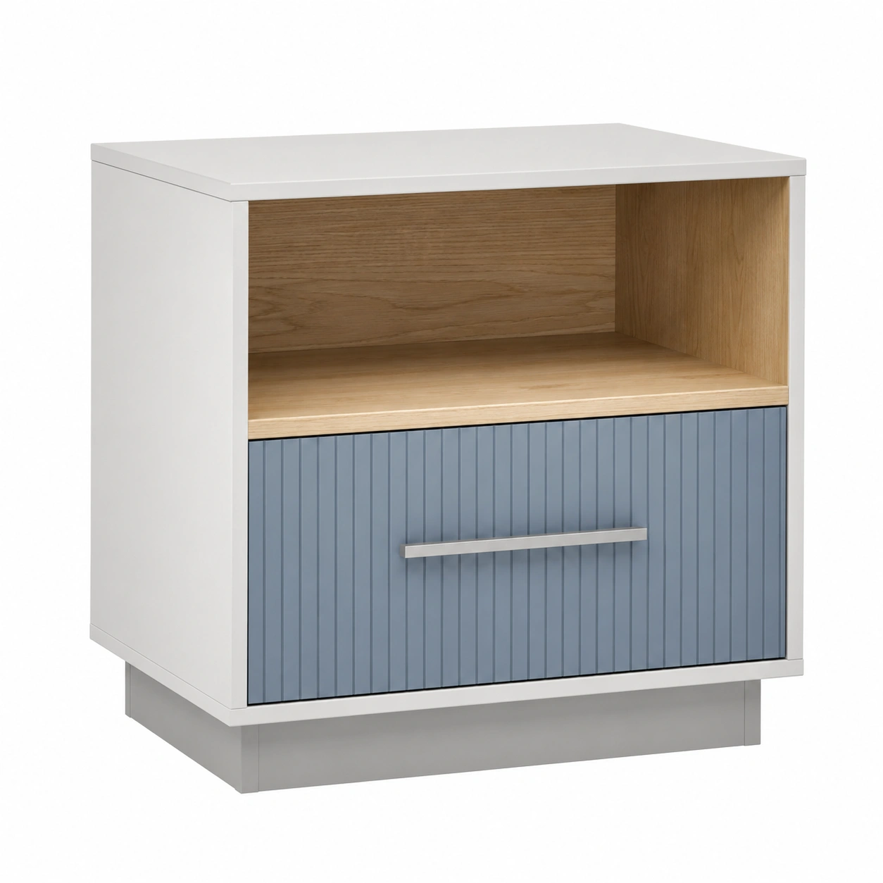 Nachttisch Holzfurnier Blau/Grau 50x40x60cm-frandelia