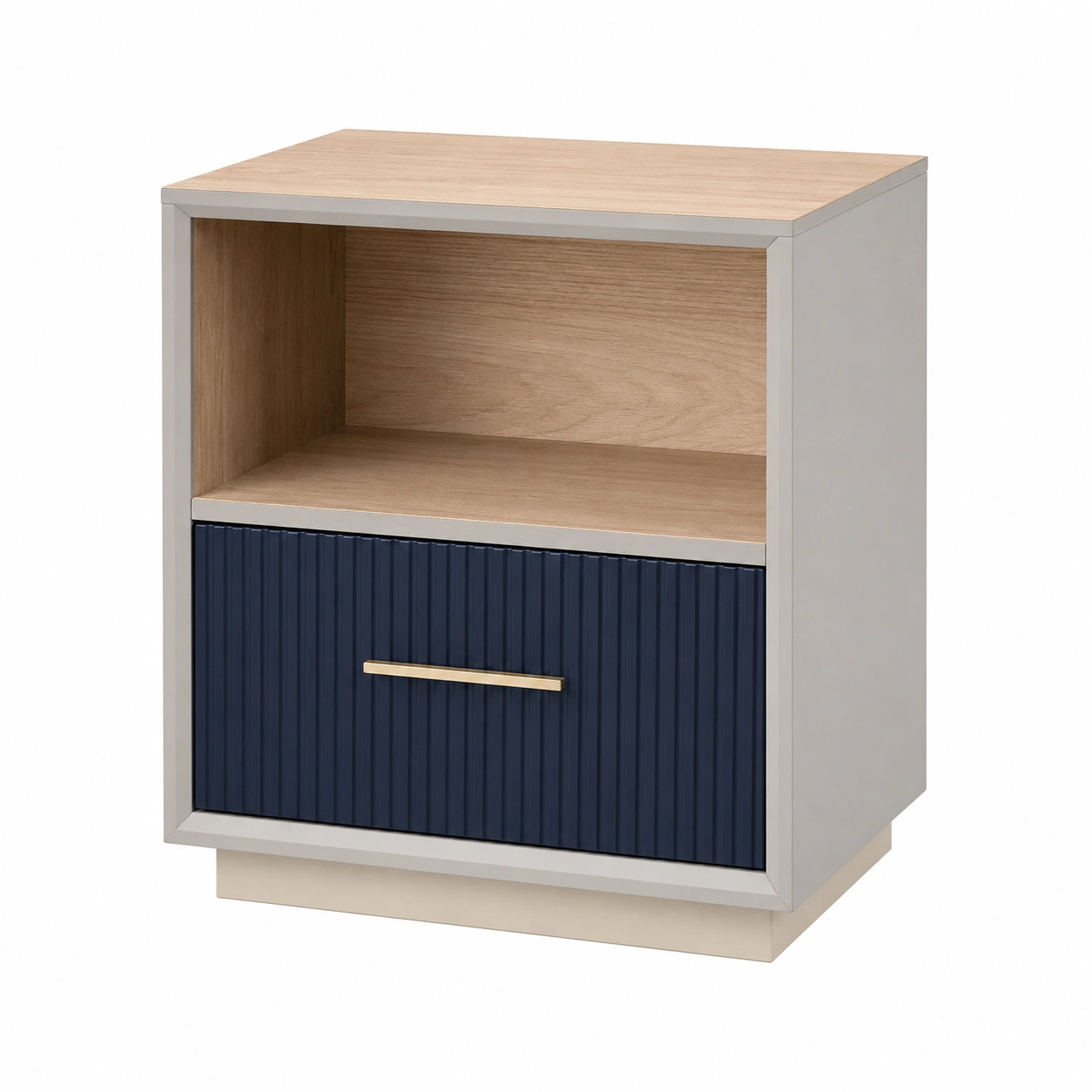 Nachttisch mit Schublade MDF Blau und Beige 50x40x60cm-frandelia