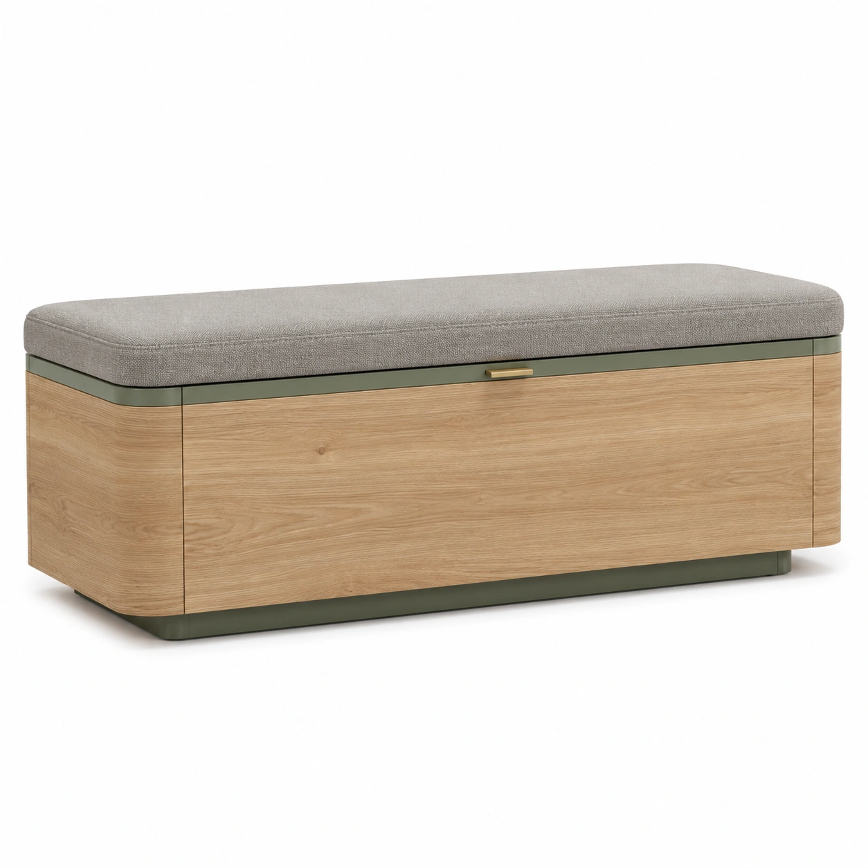 Polsterbank mit Stauraum Holzfurnier Grau 120x40x45 cm-frandelia