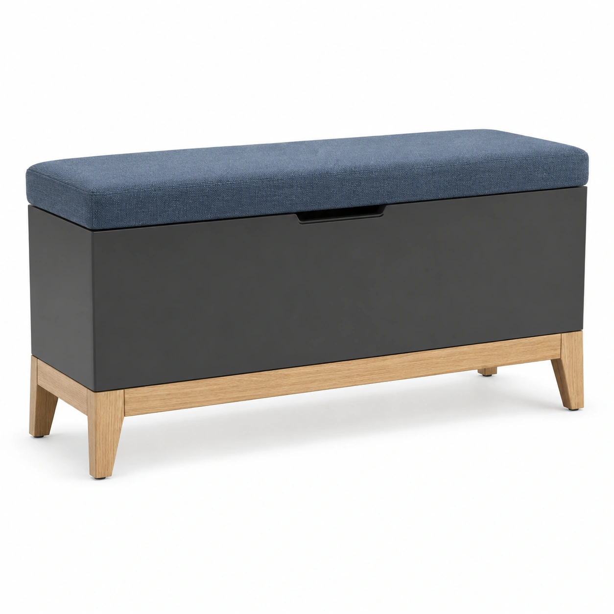 Sitzbank mit Stauraum Holz Blau 120x40x45cm-frandelia