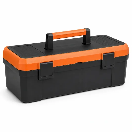 Werkzeugkasten aus Kunststoff Schwarz/Orange-orqelvian