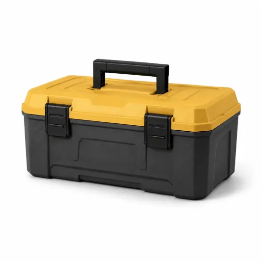 Werkzeugkasten Kunststoff Polypropylen 40x25x20cm Gelb/Schwarz-orqelvian