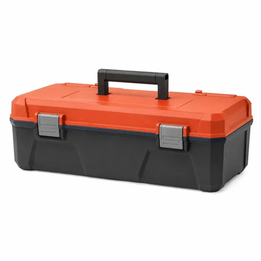 Werkzeugkoffer Kunststoff 50x25x20cm Orange/Schwarz-orqelvian