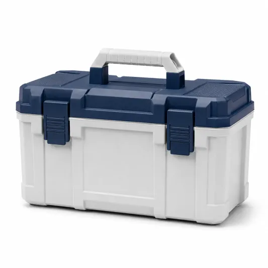 Werkzeugkoffer Kunststoff Blau/Weiß 45x25x30 cm-orqelvian