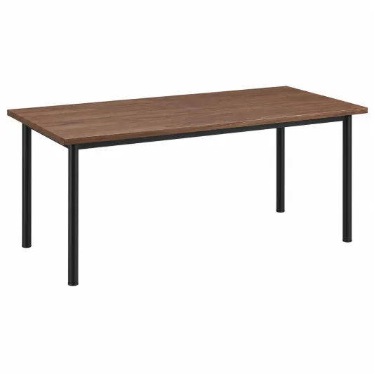 Holztisch mit Metallbeinen 180x90x75 cm Akazie/Schwarz-orqelvian