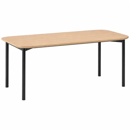 Esstisch aus Eichenfurnier mit Stahlbeinen 150x75x74cm Eiche/Schwarz-orqelvian
