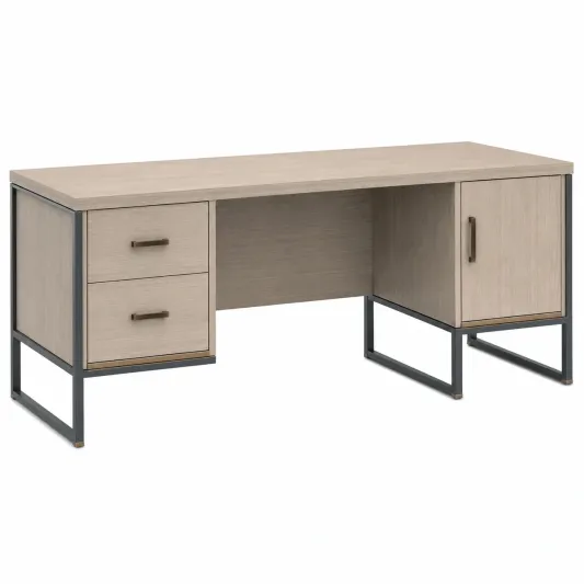 Schreibtisch aus MDF und Stahl 150 cm x 60 cm x 75 cm Beige-orqelvian