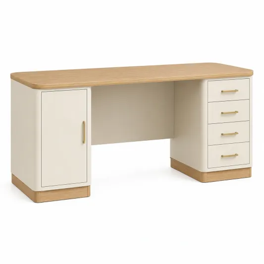 Schreibtisch Holz/MDF 150x60x75 cm Beige-orqelvian