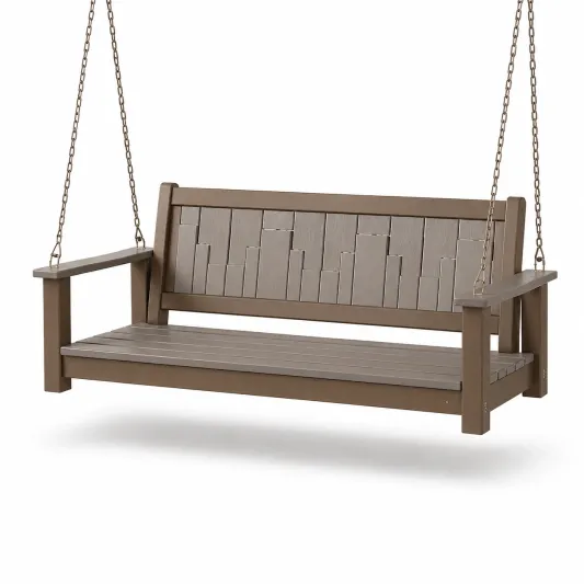 Gartenschaukelbank Holz-Metall 160 cm Braun-orqelvian