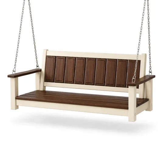Verandaschaukel aus Polyholz Braun/Beige-orqelvian