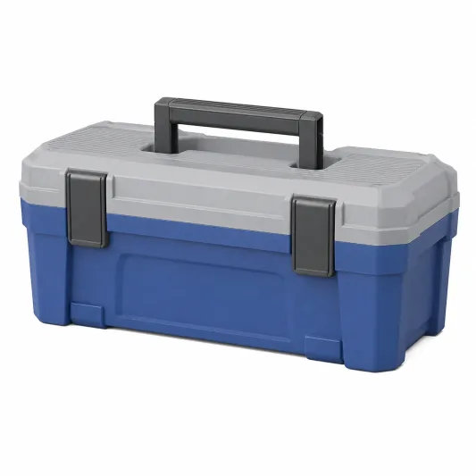 Werkzeugkoffer Kunststoff Blau/Grau 40cm x 22cm x 18cm-decozira