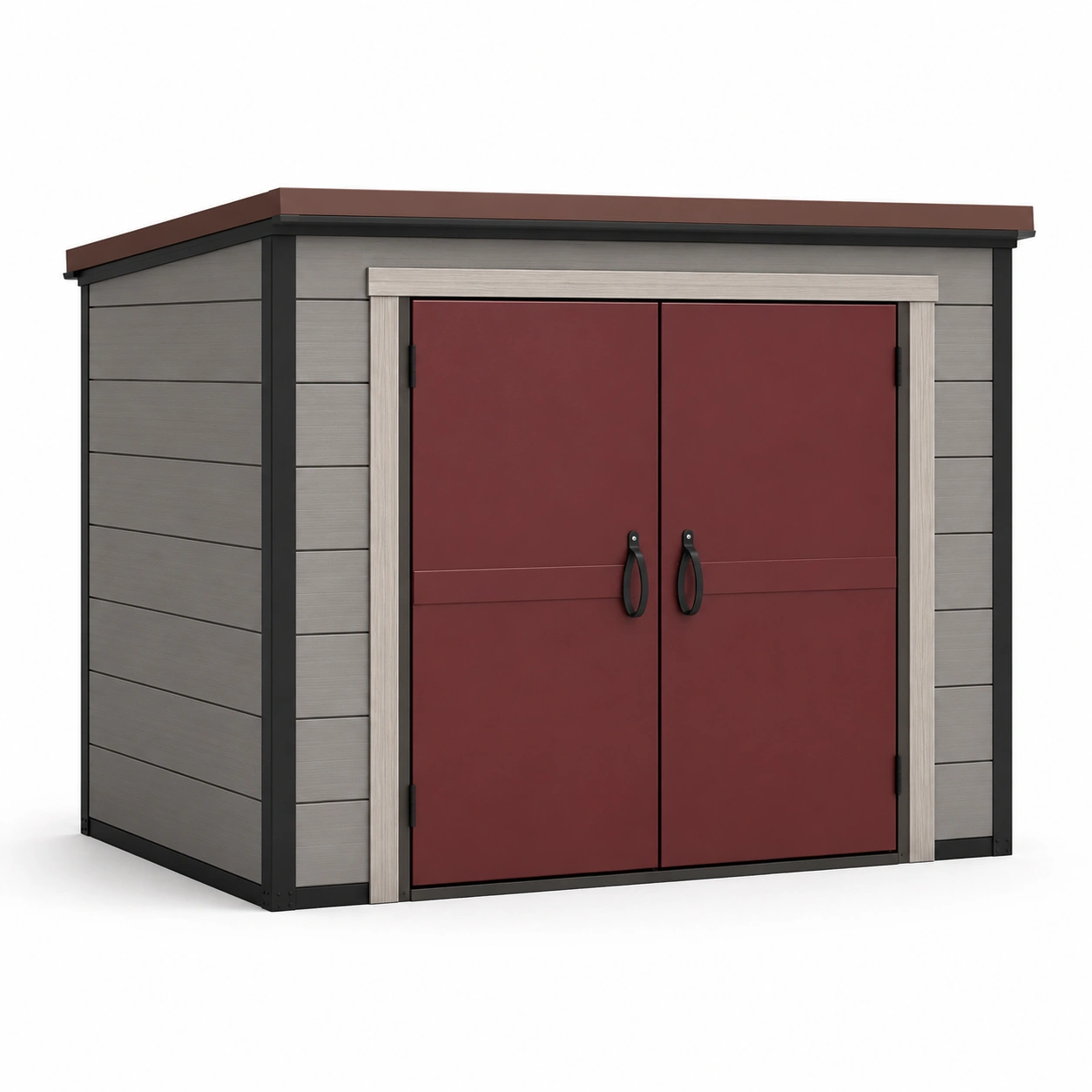 Gartenhaus Metall Kunststoff 220x150x210cm Rot/Grau-decozira