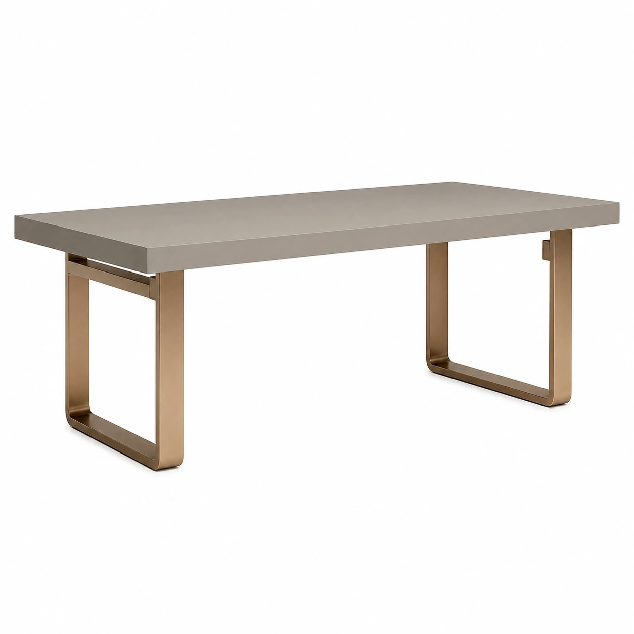 Rechteckiger Esstisch aus MDF und Metall 200x100x75 cm Beige/Bronze-decozira