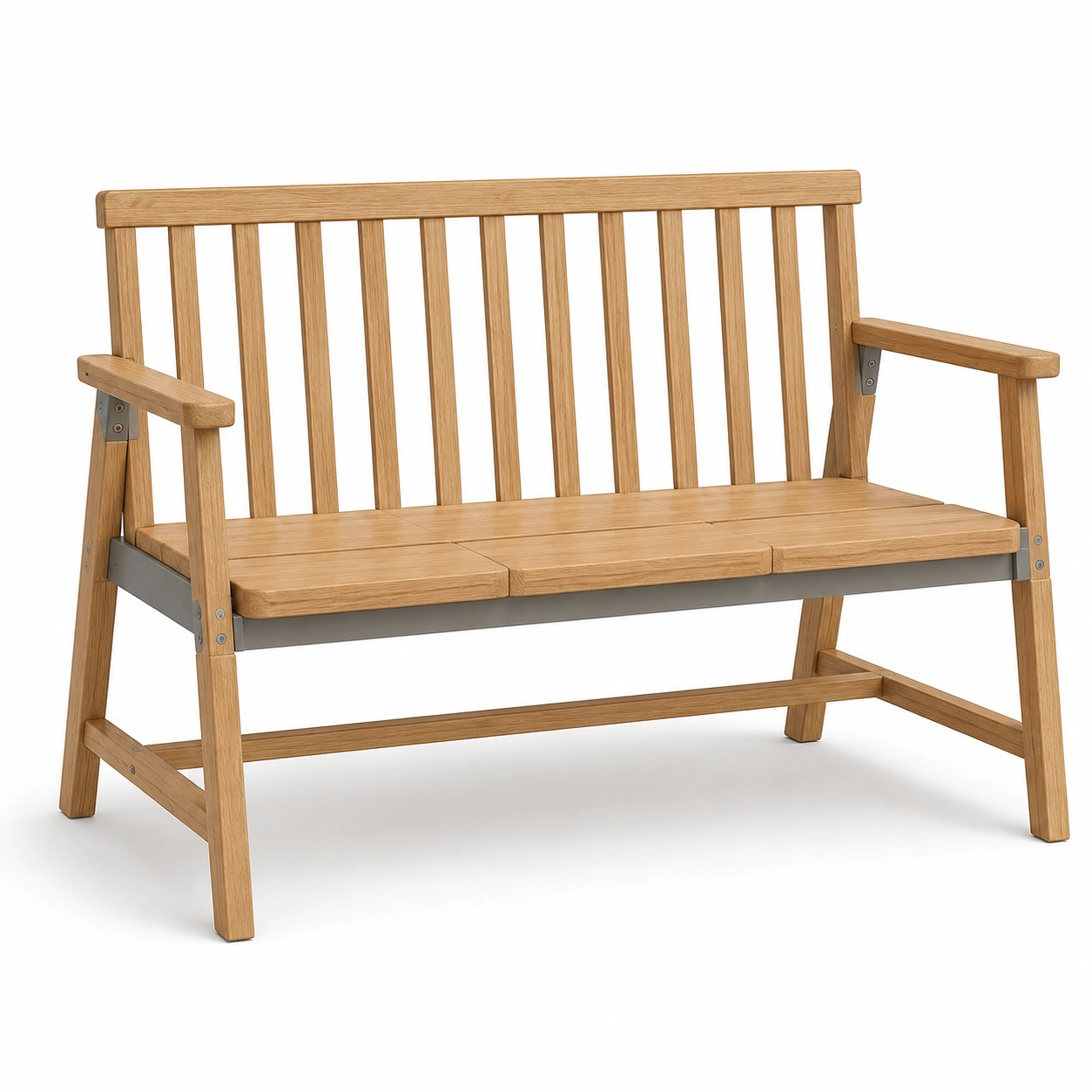 Gartenbank aus Eichenholz 120 cm Natur-furnovria