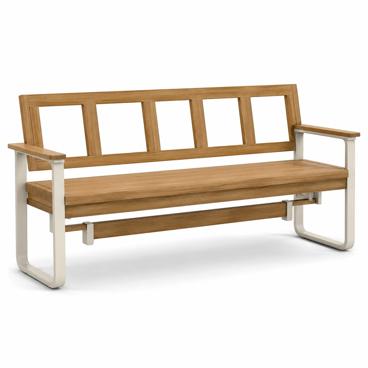Gartenbank aus Teakholz mit Metallgestell 150cm Braun-furnovria