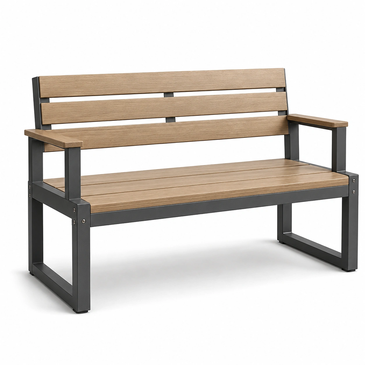 Gartenbank Holzverbundwerkstoff Metallgestell 120 cm Natur/Anthrazit-furnovria