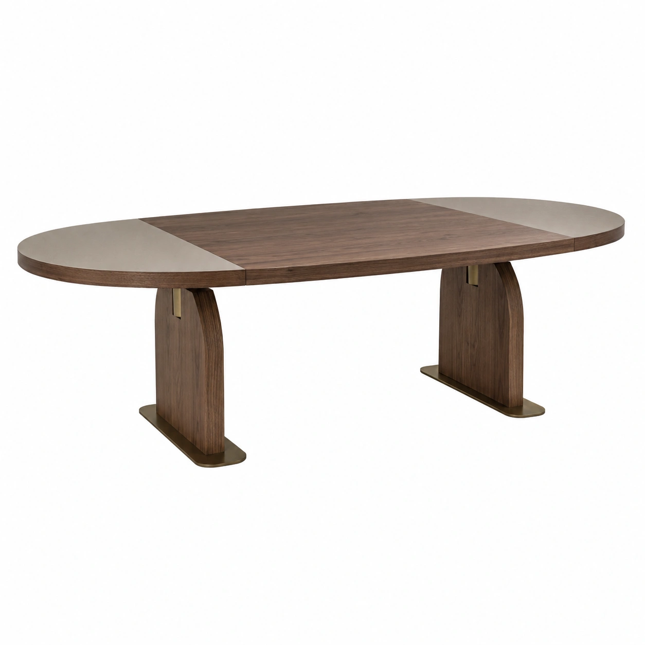 Ovaler Esstisch aus Holz mit Echtholzfurnier 180x90x75 cm Braun-furnovria