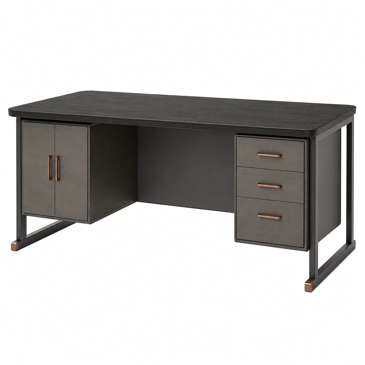 Schreibtisch Holzwerkstoff Metall Anthrazit/Grau 160cm-furnovria