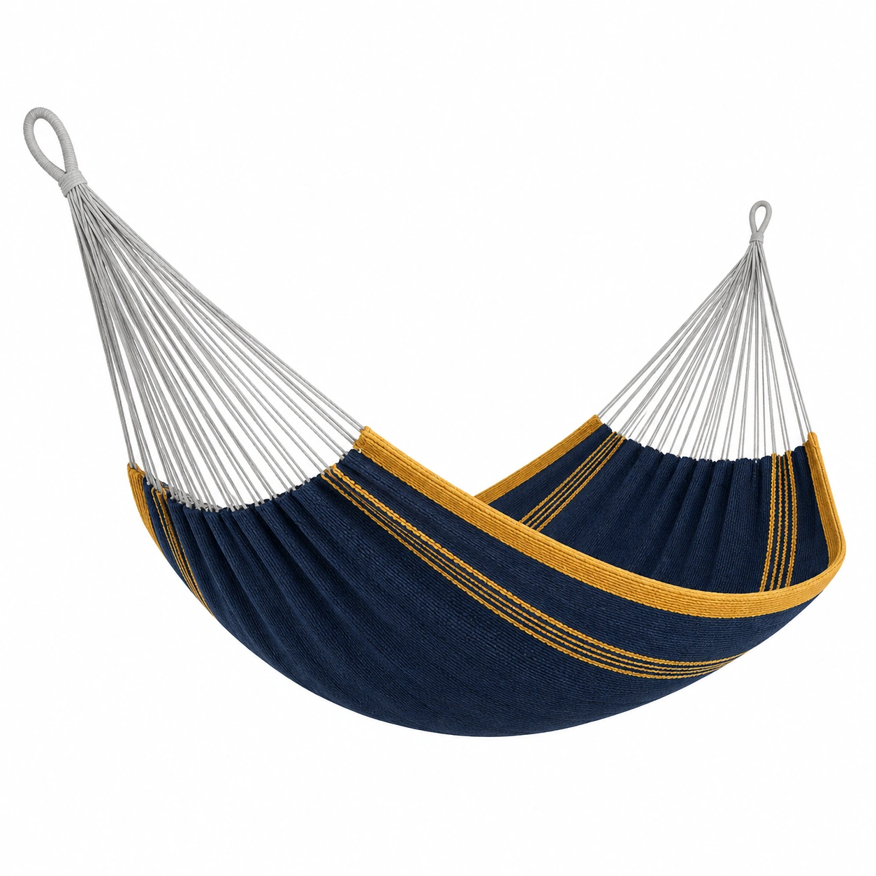Baumwoll-Hängematte Blau/Gelb 200x150 cm-furnovria
