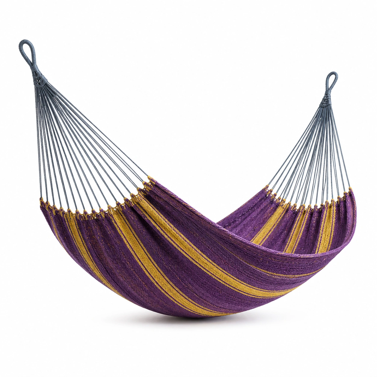 Hängematte Baumwolle 210x150 cm Lila/Gelb-furnovria