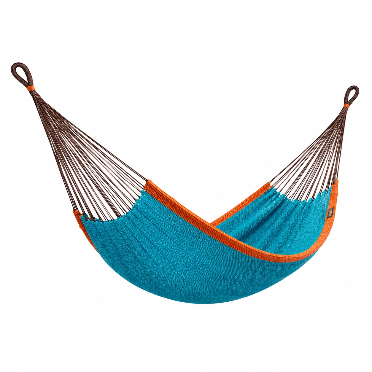 Hängematte Baumwolle 210x150cm Türkis/Orange-furnovria