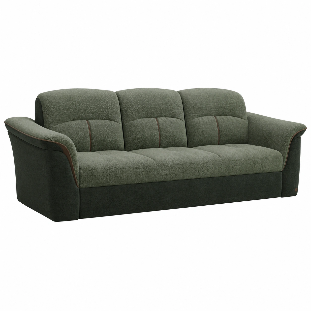 Dreisitzer Sofa Stoff Dunkelgrün-furnovria