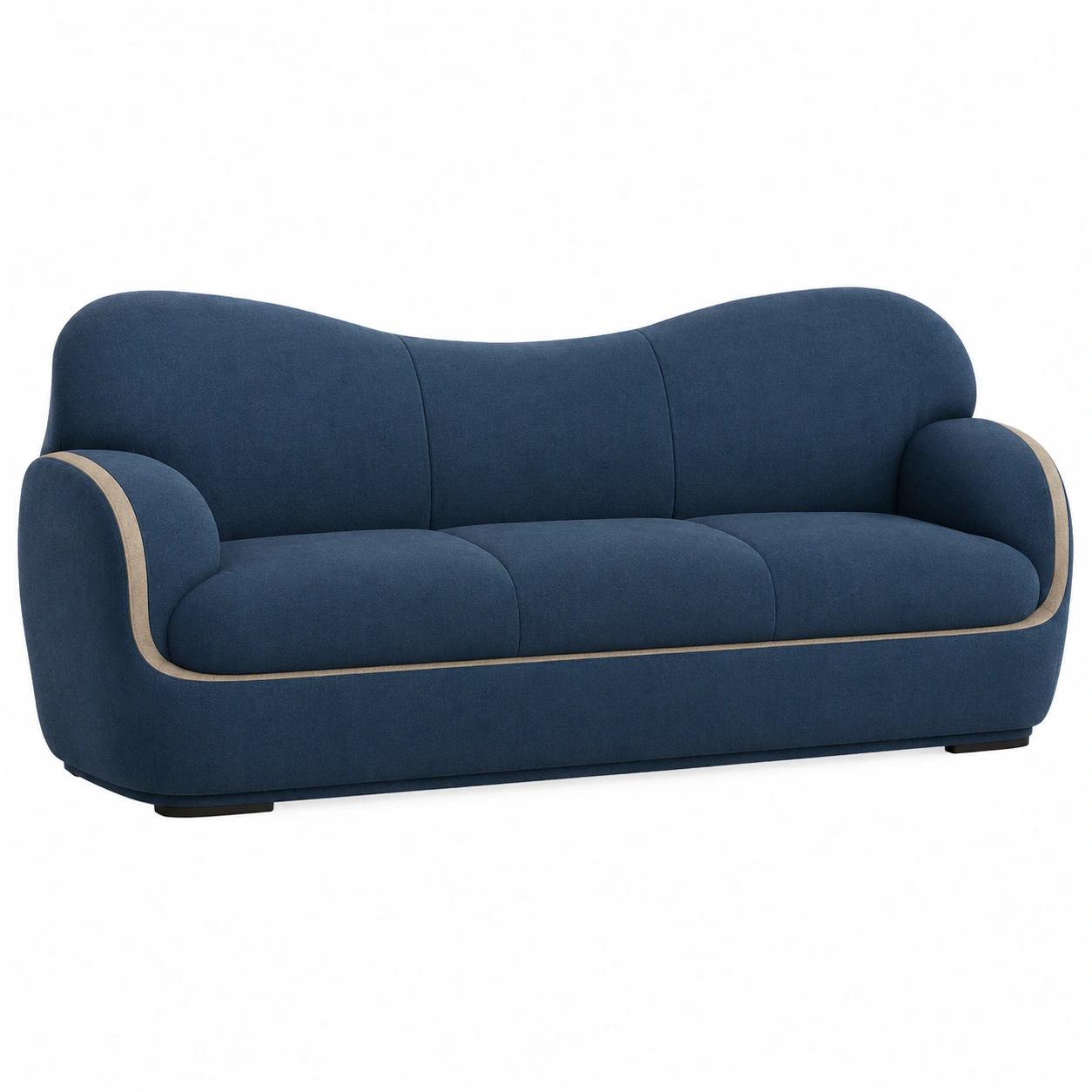 3-Sitzer Sofa Blau Stoff-furnovria