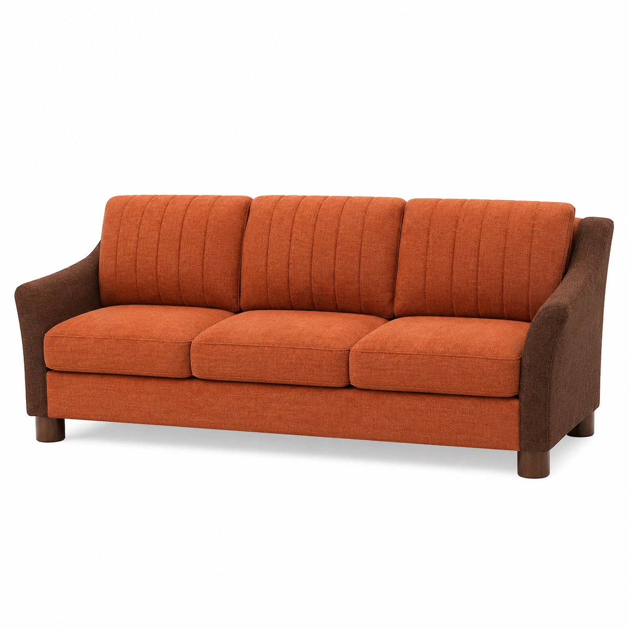 3-Sitzer Sofa Stoff Orange/Braun-furnovria