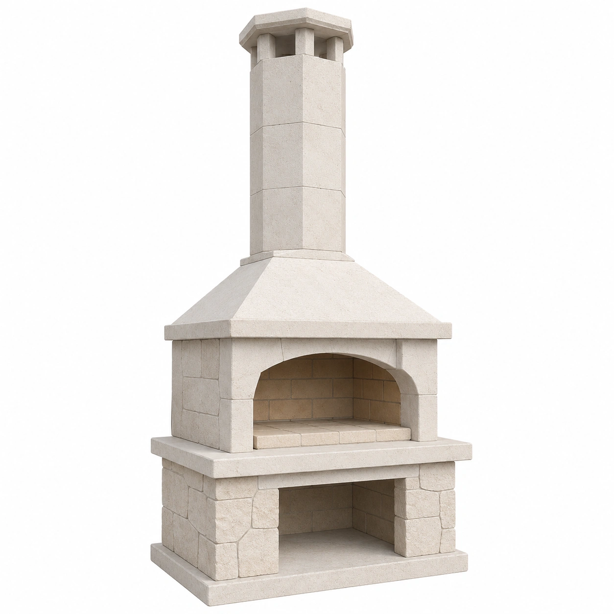 Steingrill Außenofen Beton 150cm Beige-furnovria