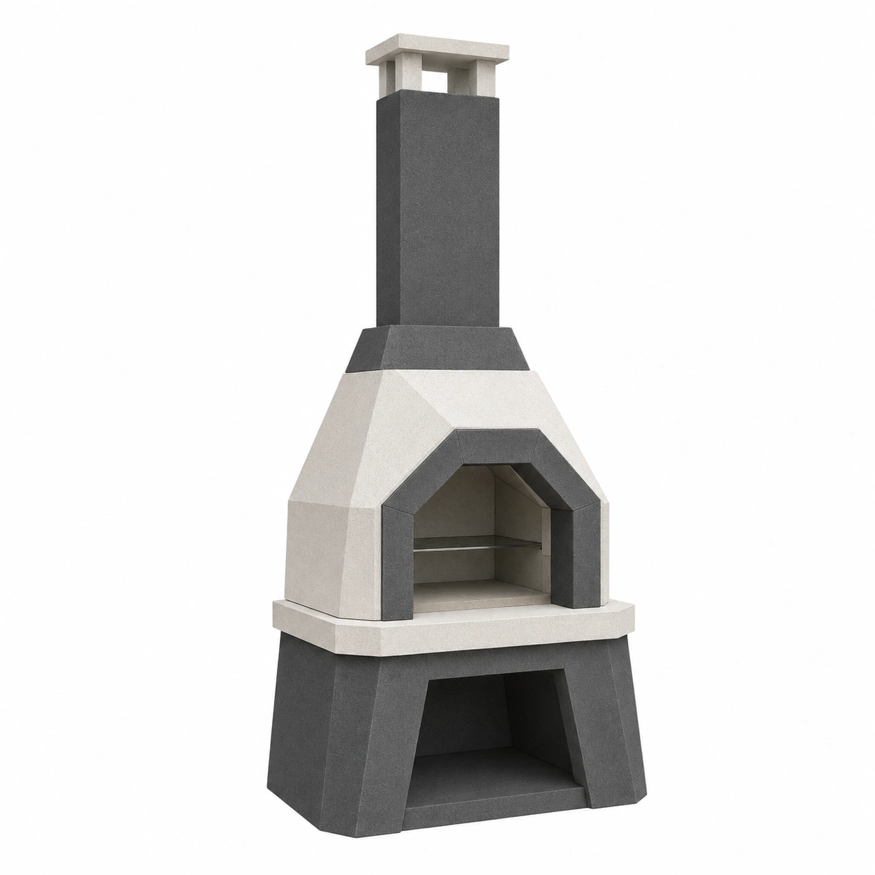 Gartenkamin aus Beton Dunkelgrau/Hellgrau-furnovria