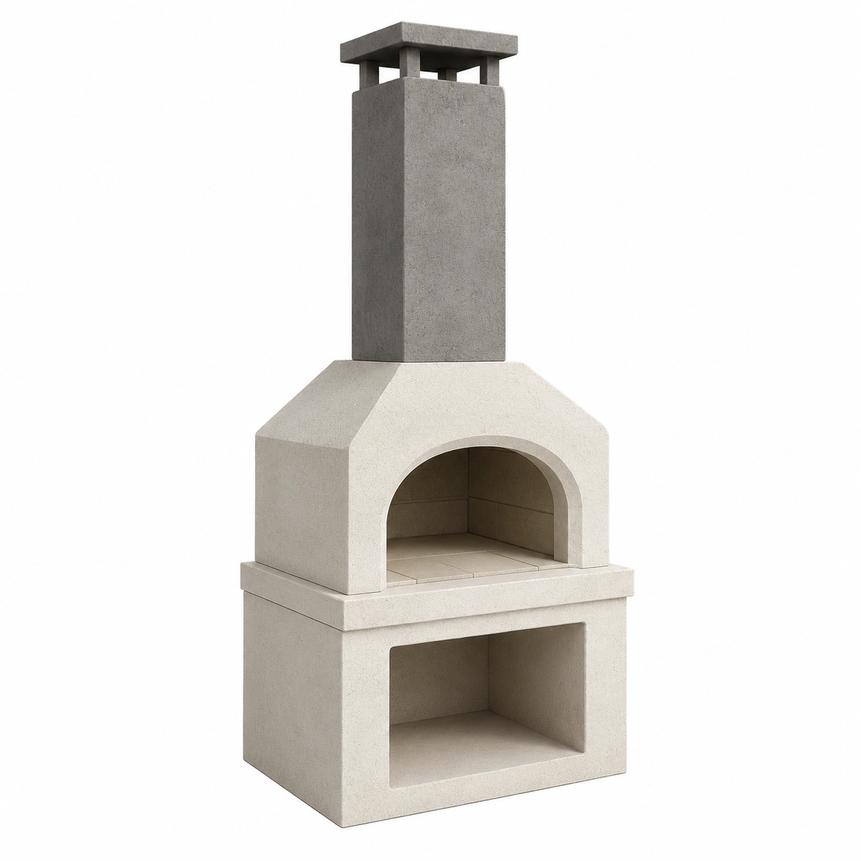 Betonkamin mit Schornstein Grau-furnovria