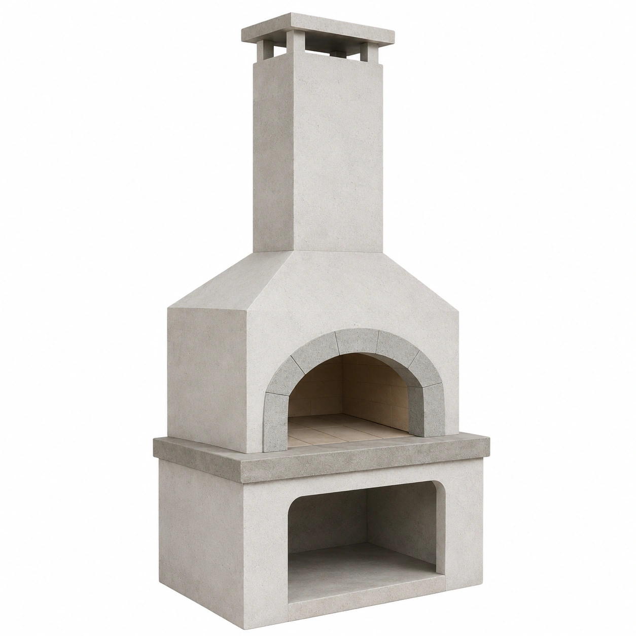 Betonkamin mit Schornstein Grau 200 cm-furnovria