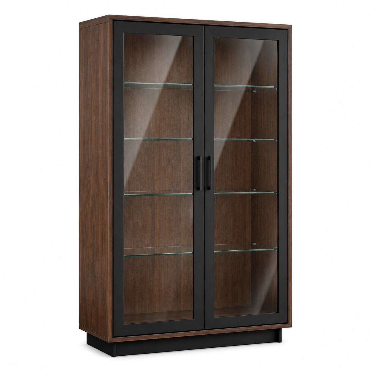 Vitrine Holz Glas Dunkelbraun-furnovria