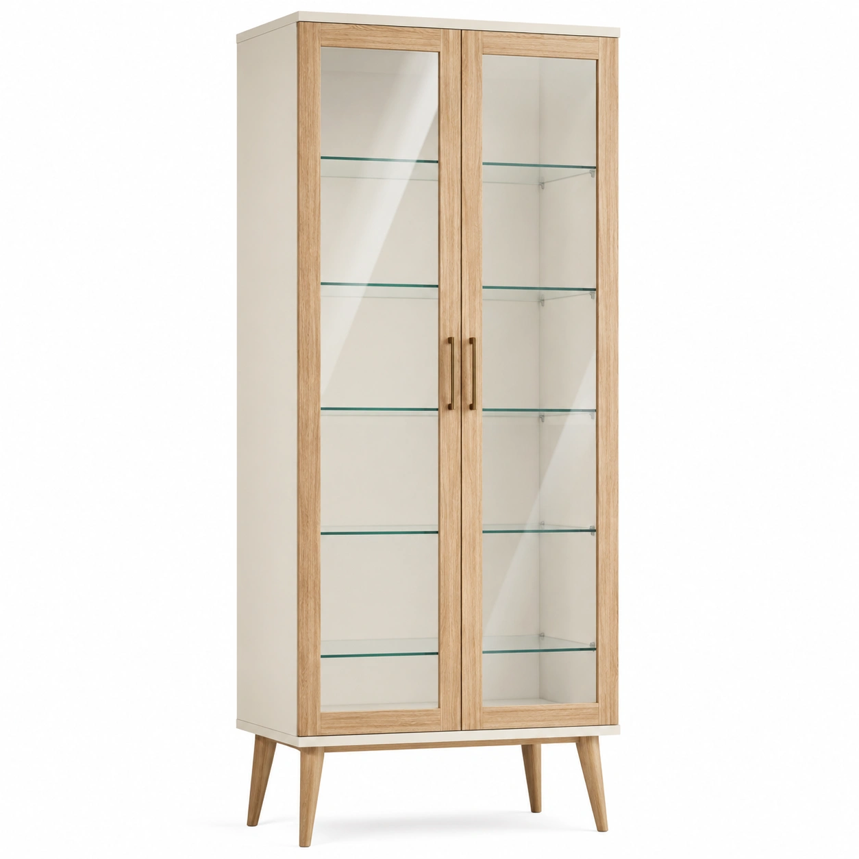 Vitrine Holzoptik mit Glastüren-furnovria