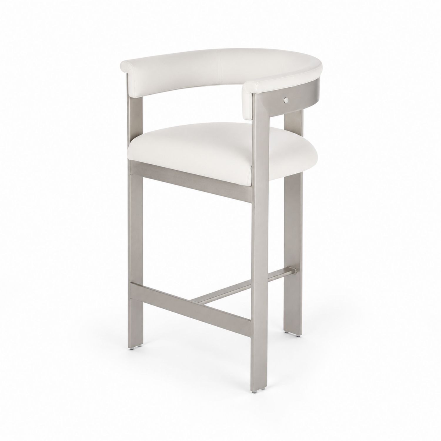 Barhocker Metall Kunstleder Weiß 100 cm-nortrivoqelz