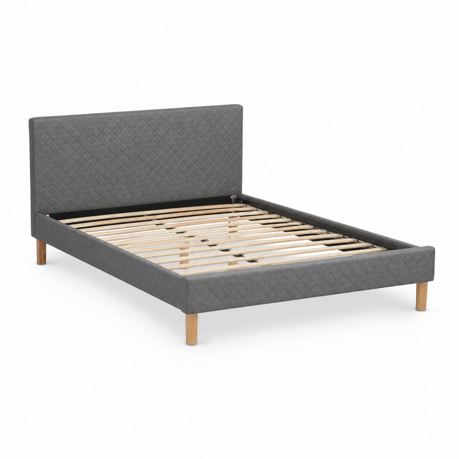 Polsterbettgestell 200x160 cm Stoff Grau-nortrivoqelz