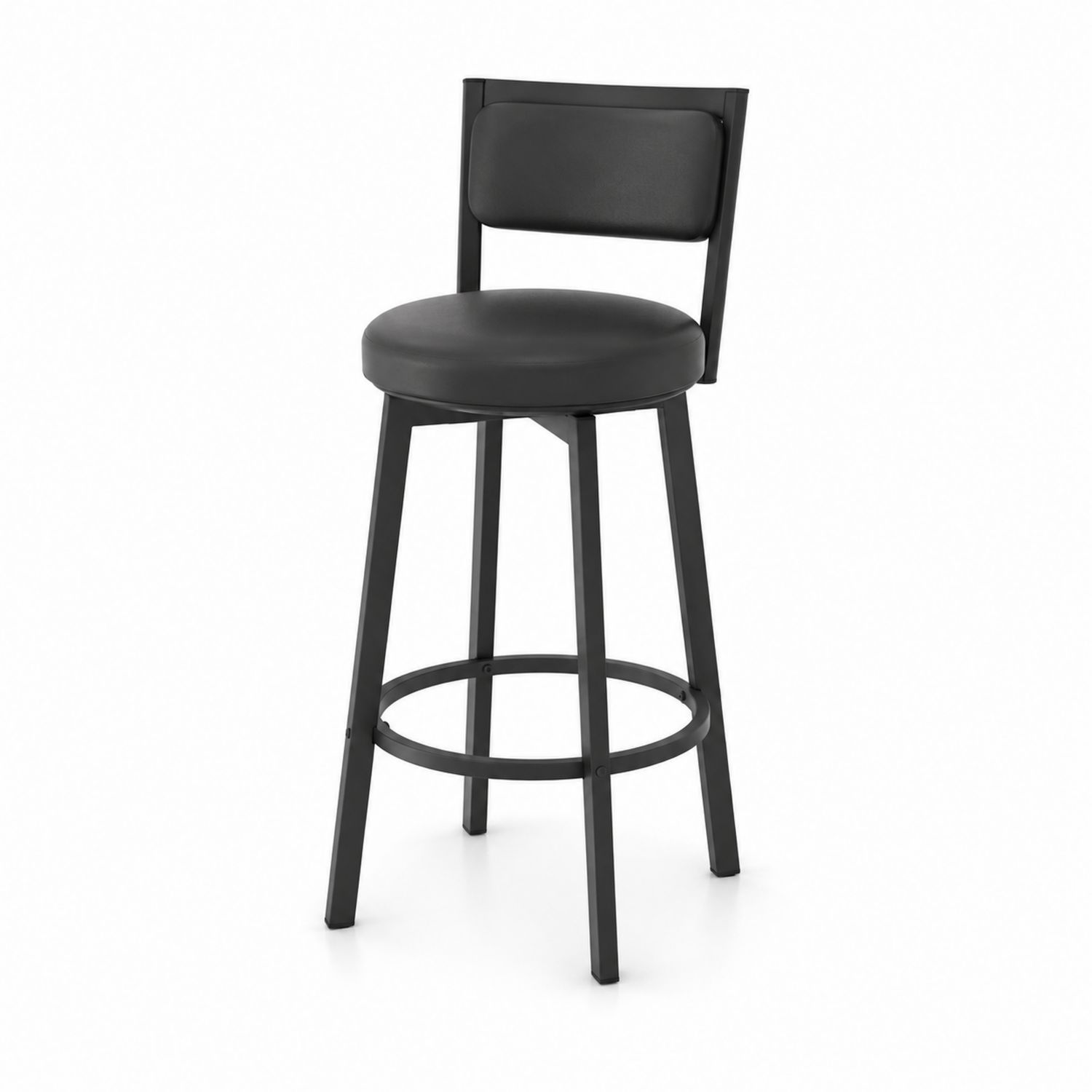 Barhocker Schwarz PU-Leder Metall-nortrivoqelz