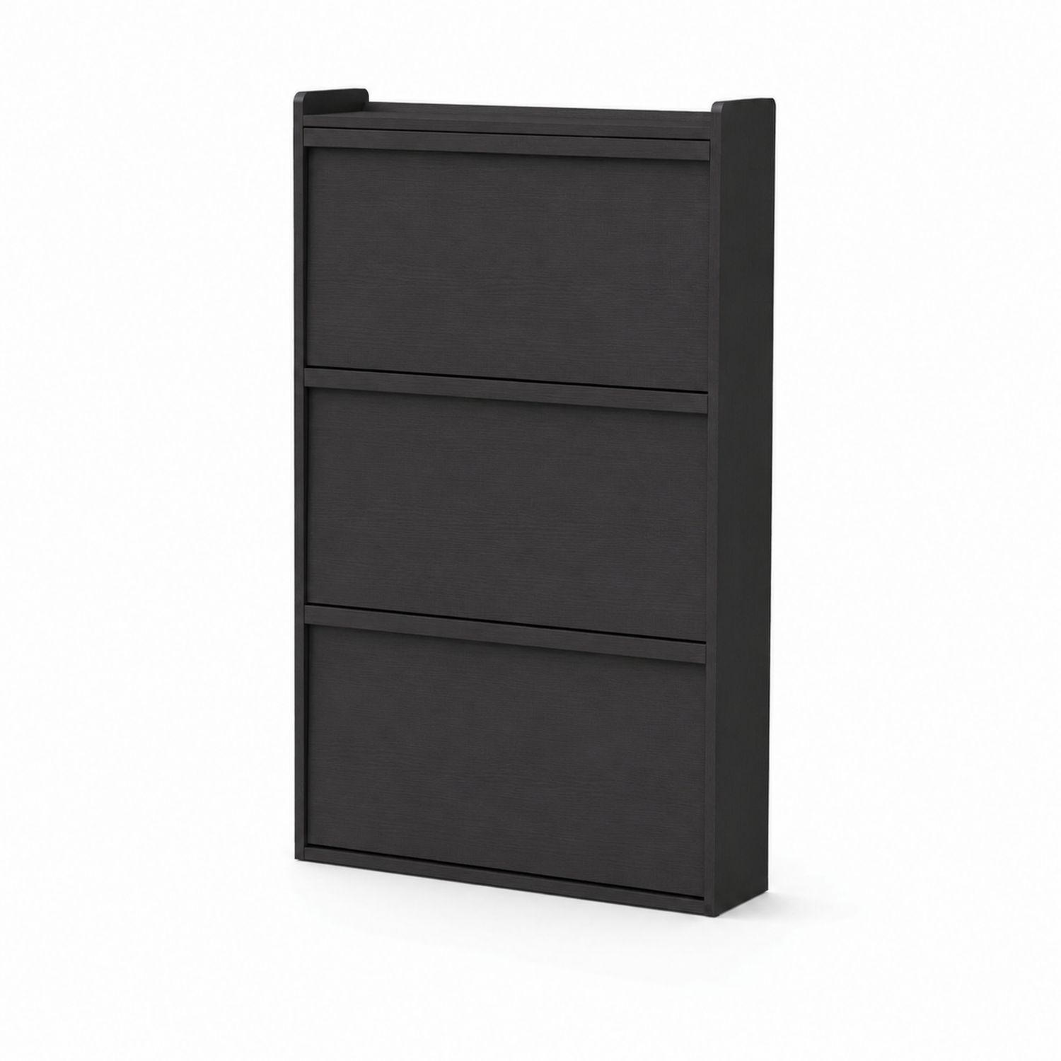 Schuhaufbewahrungssystem mit drei Klappen aus Holz Schwarz 120x90x24 cm-nortrivoqelz