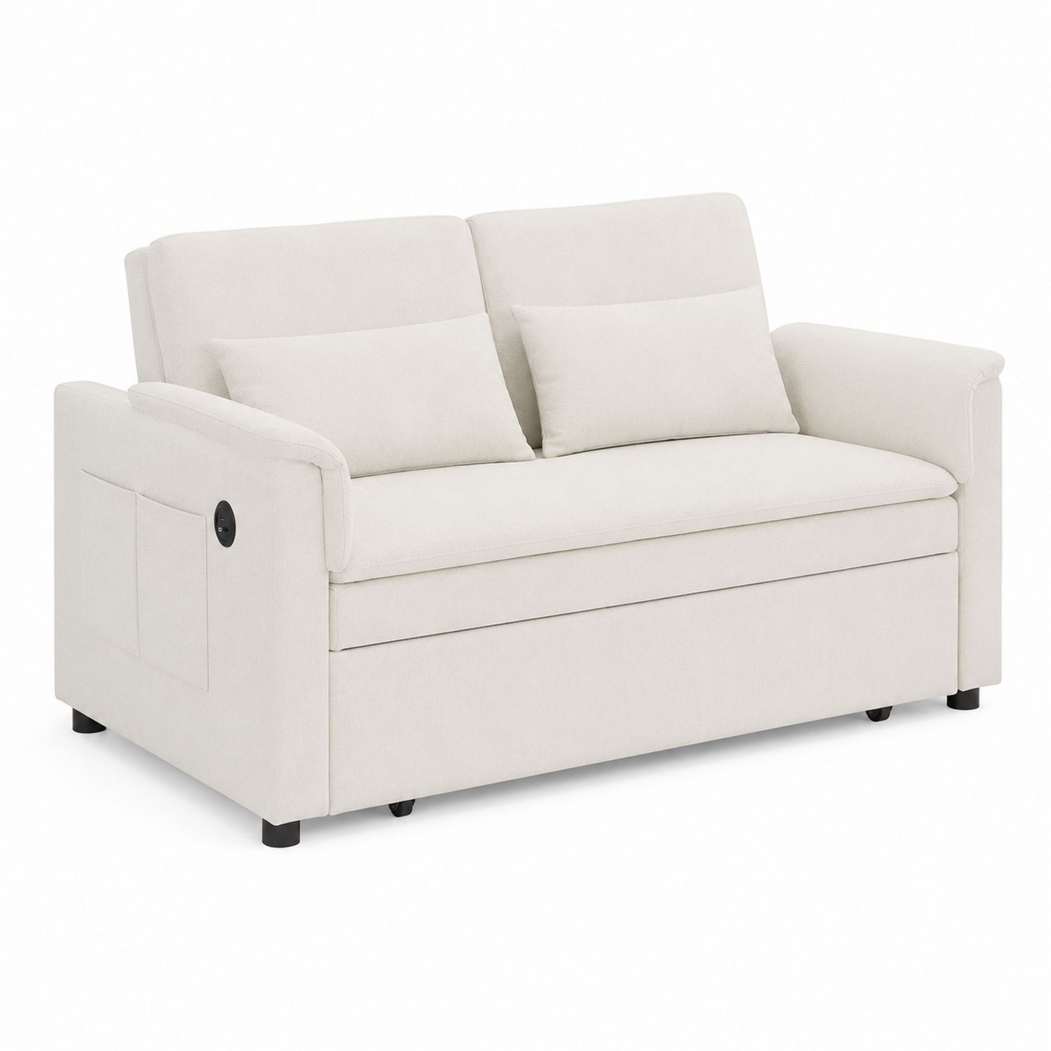 Zweisitzer Schlafsofa Holzrahmen Beige-nortrivoqelz