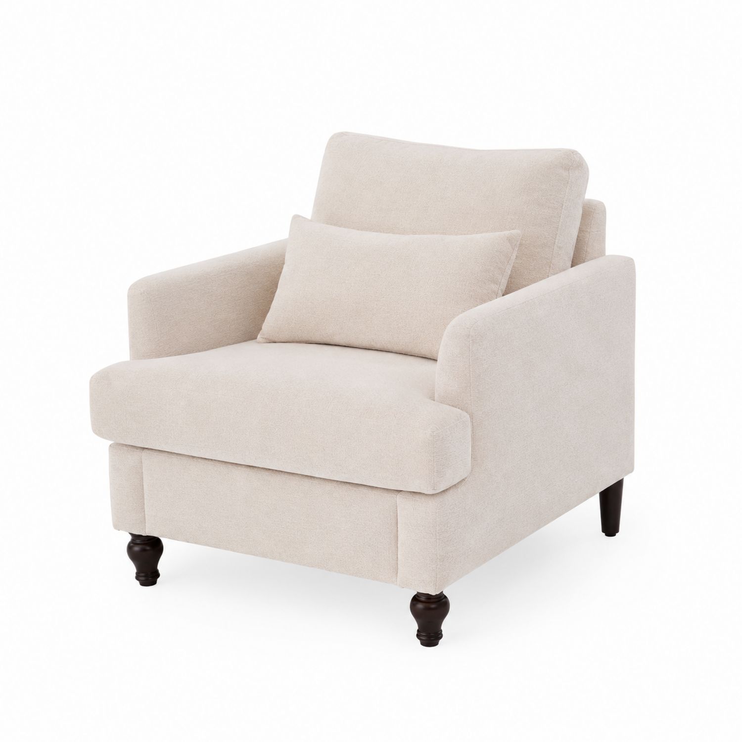 Polstersessel aus Baumwollmischgewebe Beige 90x85x95 cm-nortrivoqelz