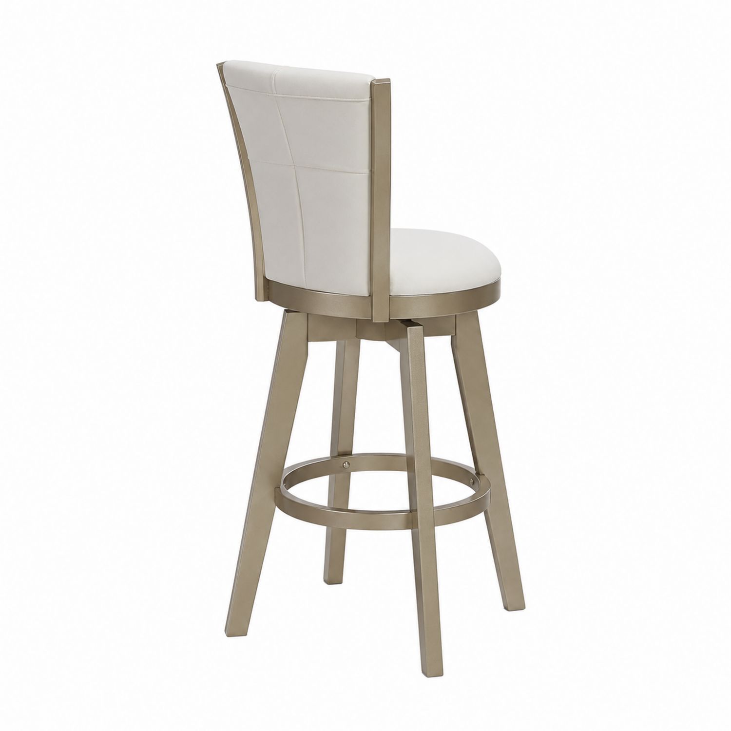 Barhocker mit Metallrahmen und Kunstlederpolsterung in Beige-nortrivoqelz