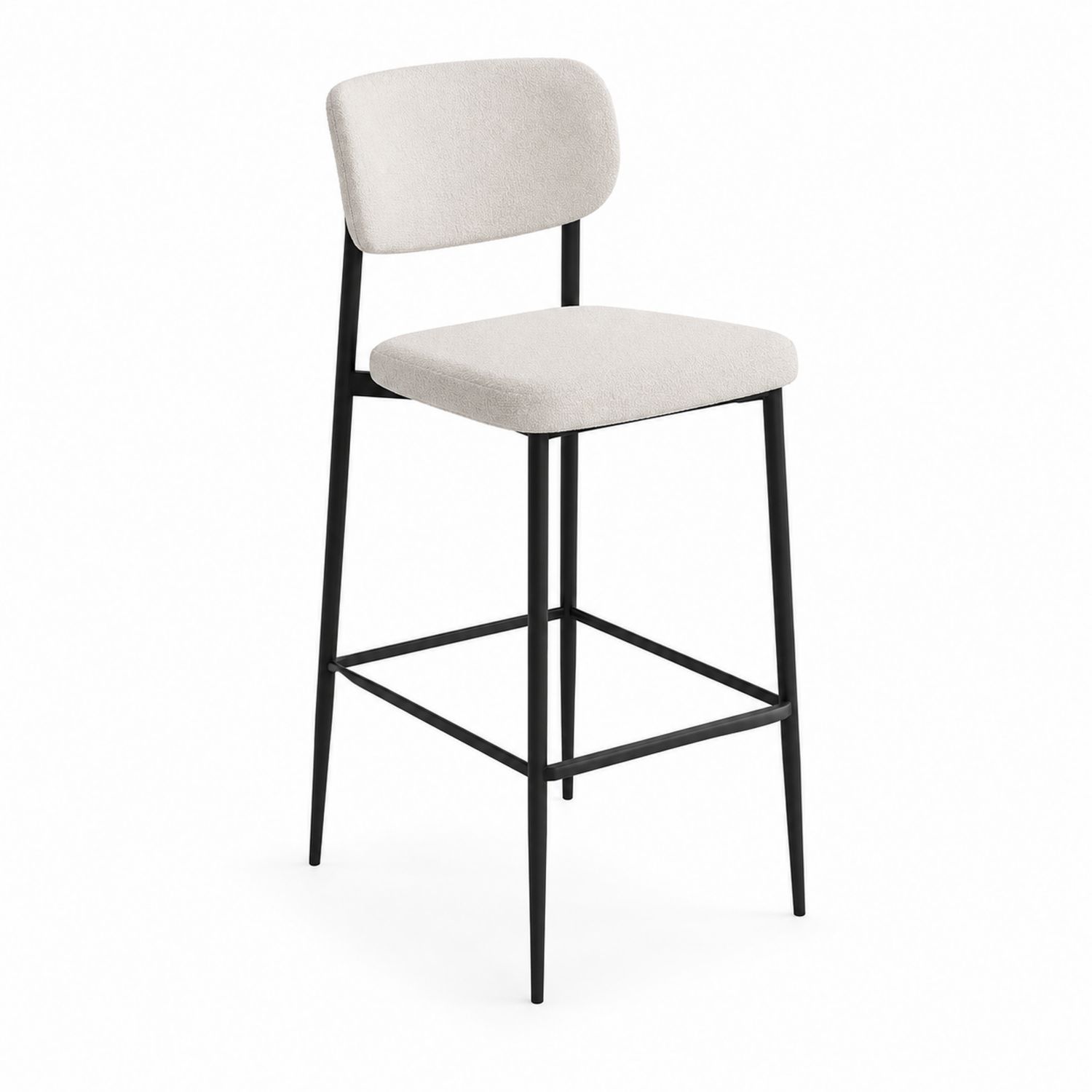 Barhocker mit Metallgestell und Stoffpolsterung in Beige-nortrivoqelz