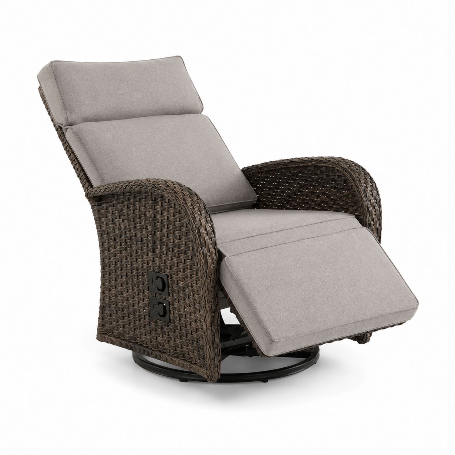 Gartenstuhl Verstellbar Polyrattan Braun/Beige-nortrivoqelz