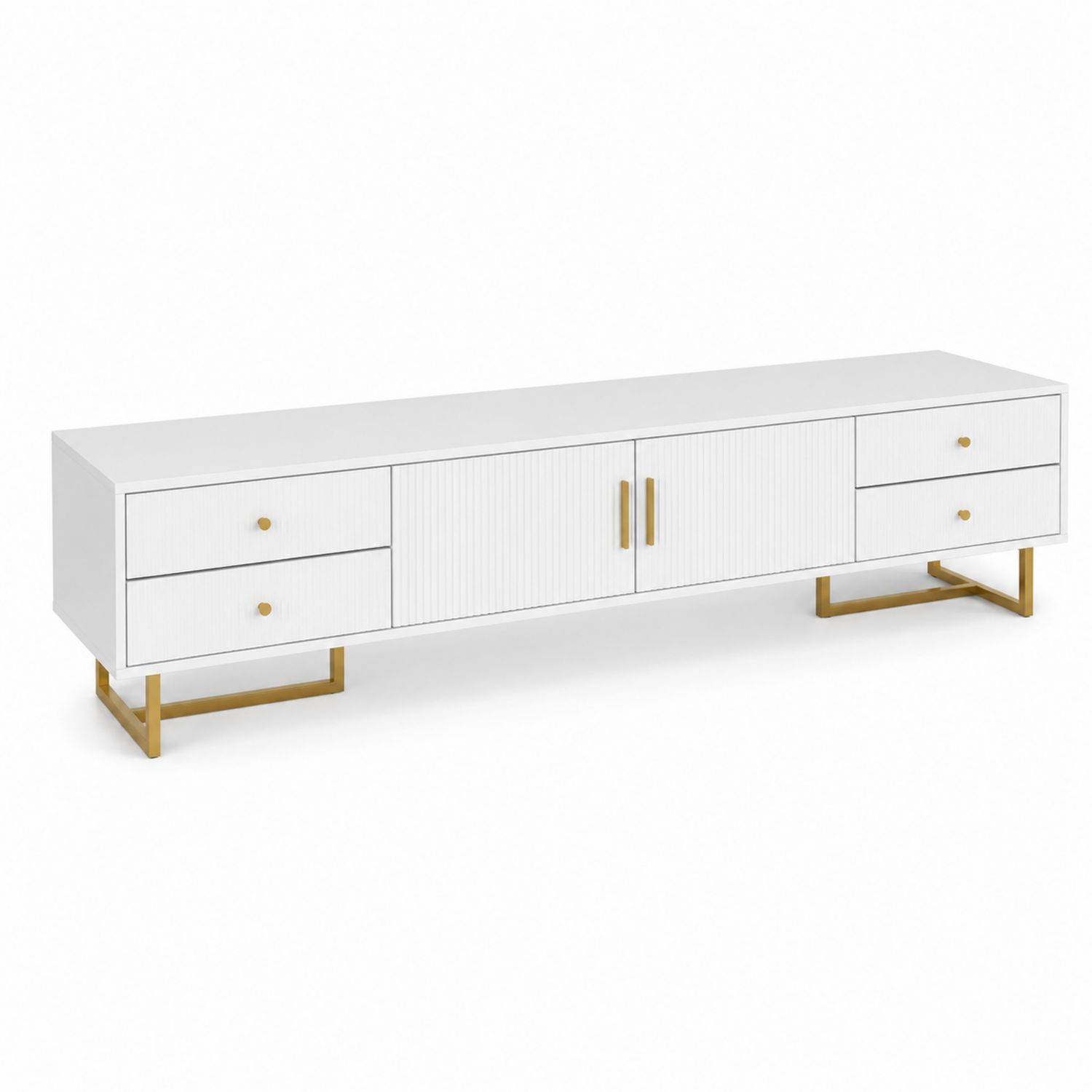 TV-Schrank aus MDF Weiß mit Metallgestell-nortrivoqelz