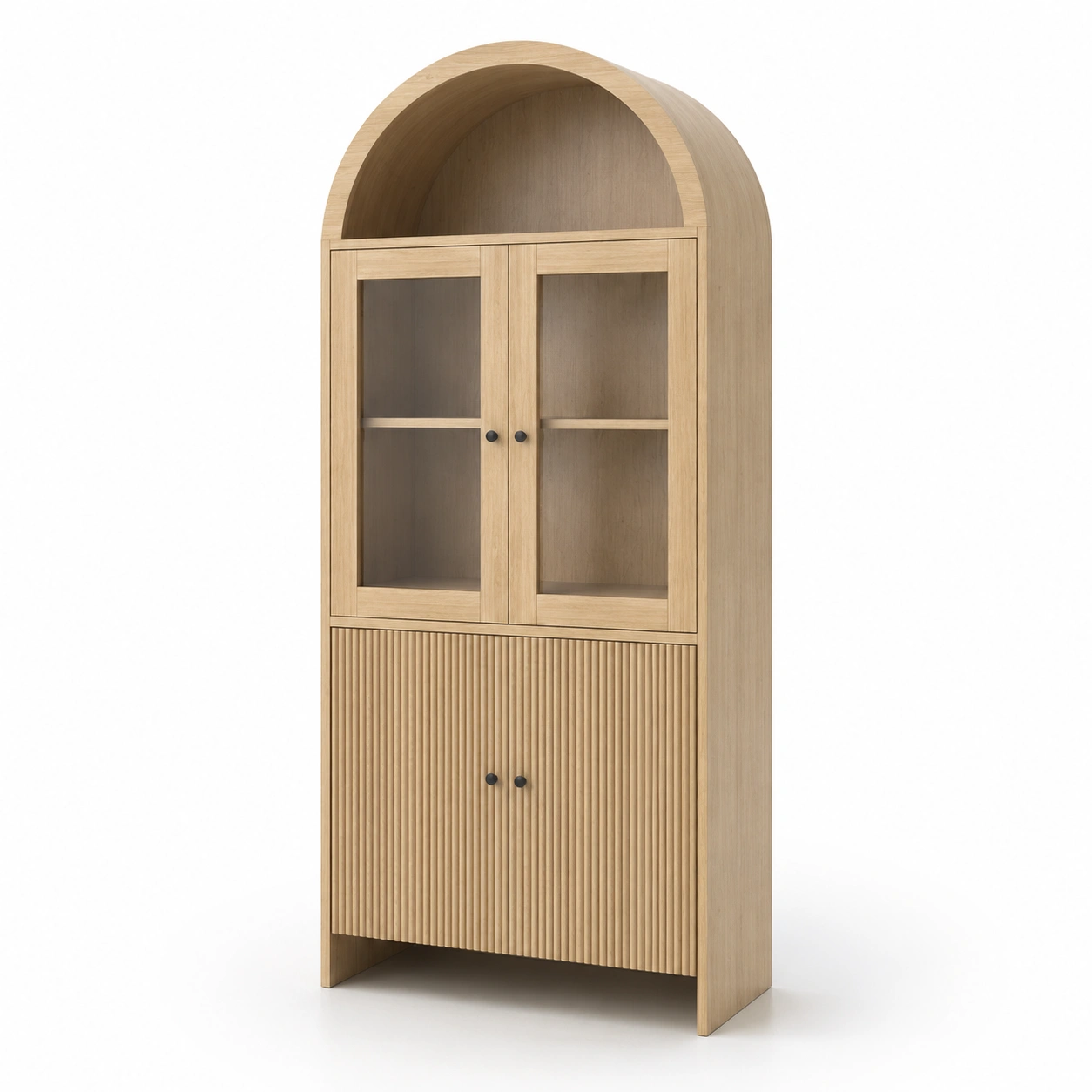 Vitrina de pie con puertas de vidrio-LumveraHome