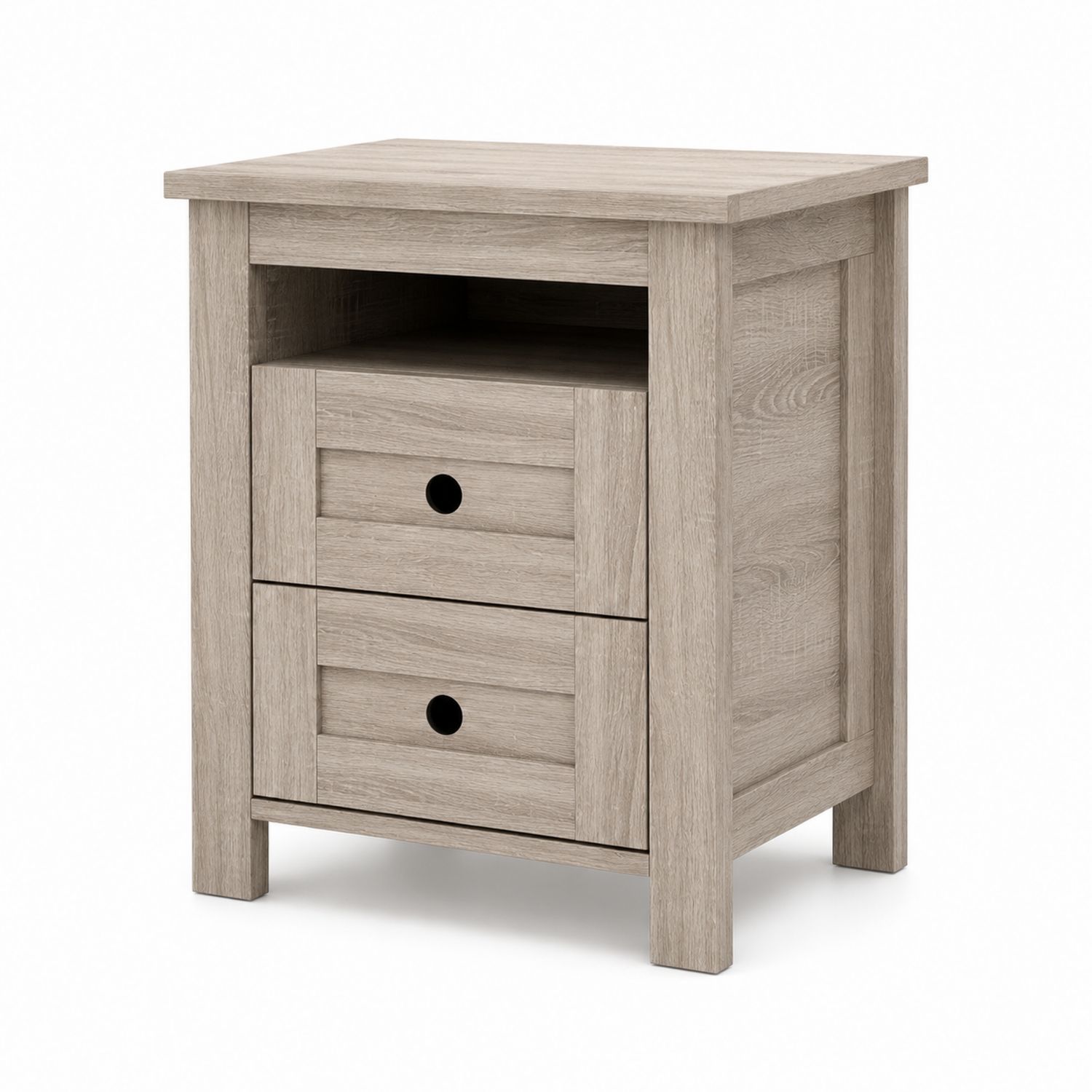 Nachttisch aus Holz mit 2 Schubladen, 50 cm Höhe